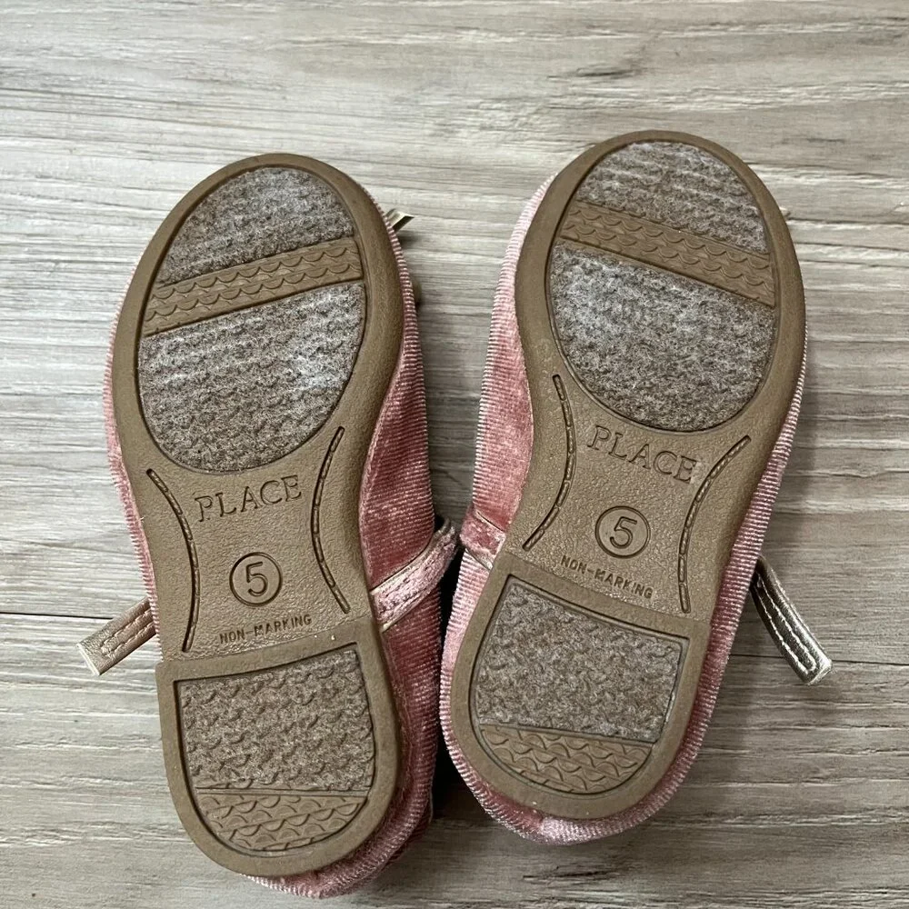 The Children's Place Pink Mary Jane Flat Kids Shoes with Bow Toddler Girls Sz 5